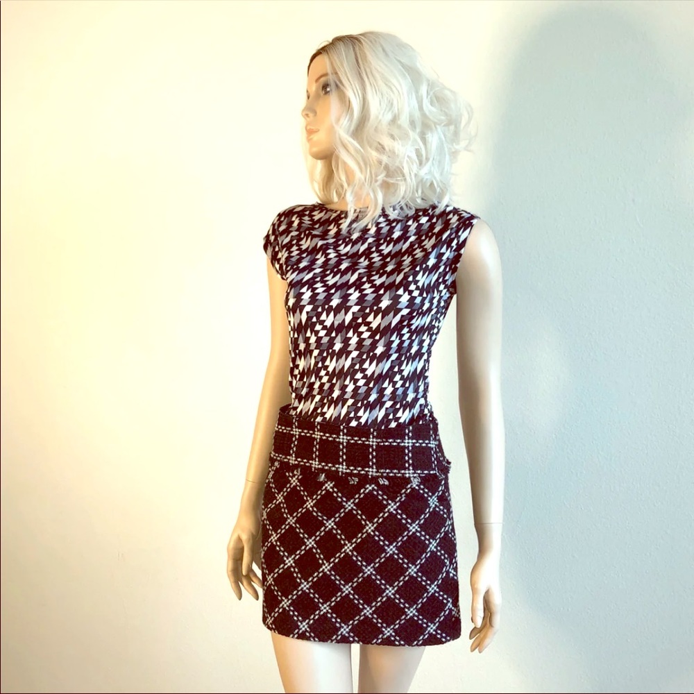 FORENZA Twill Black & White Sassy Mini Skirt 0